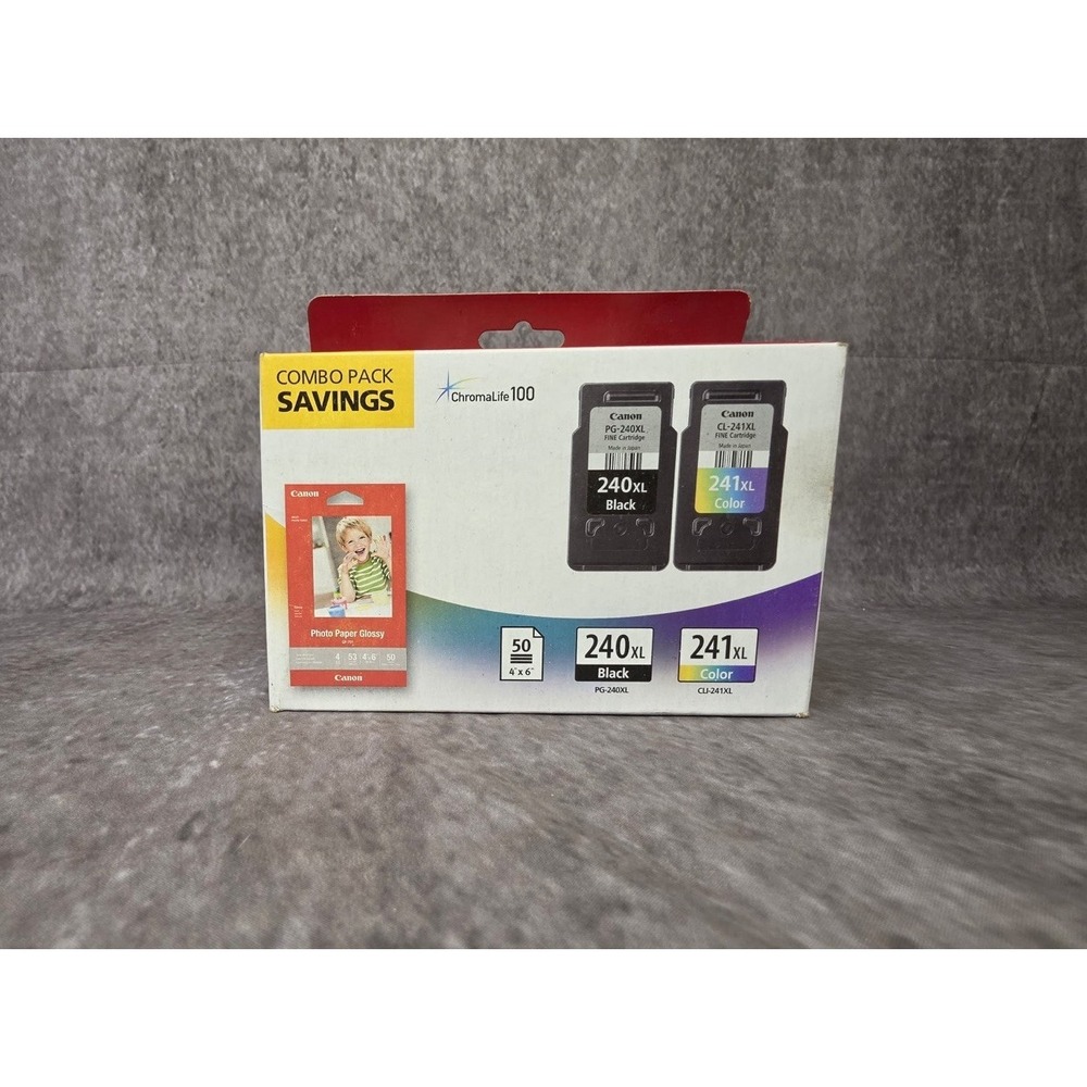 Canon PG-240XL/CL-241XL High-Yield Ink Cartridge Combo Pack & Photo Paper